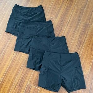 Women’s High-Waist Black Bike Shorts with side pockets and interior panty